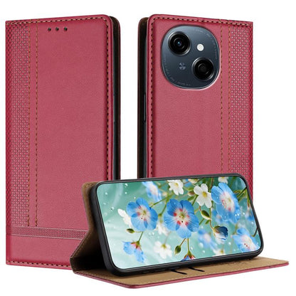 Stitching Design Scratch-Resistant Vegan Leather Phone Case, For Tecno Pova 7 4G, For Tecno Spark Go 2025, For Tecno Spark 10 Pro Magic Magenta, For Tecno Camon 30 Premier 5G, For Tecno Spark 20 Pro+, For Tecno Spark 20 Pro, For Tecno Spark Go 2024    ...