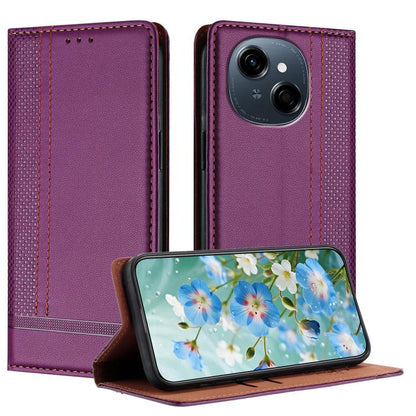 Stitching Design Scratch-Resistant Vegan Leather Phone Case, For Tecno Pova 7 4G, For Tecno Spark Go 2025, For Tecno Spark 10 Pro Magic Magenta, For Tecno Camon 30 Premier 5G, For Tecno Spark 20 Pro+, For Tecno Spark 20 Pro, For Tecno Spark Go 2024    ...