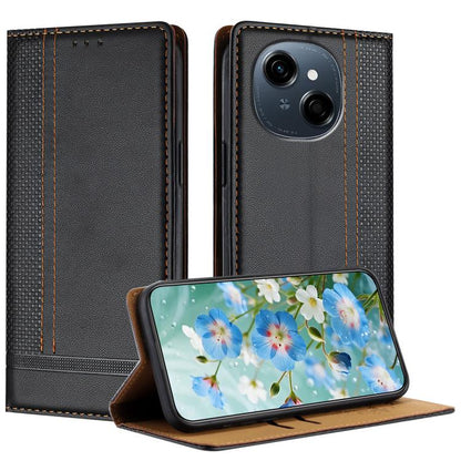 Stitching Design Scratch-Resistant Vegan Leather Phone Case, For Tecno Pova 7 4G, For Tecno Spark Go 2025, For Tecno Spark 10 Pro Magic Magenta, For Tecno Camon 30 Premier 5G, For Tecno Spark 20 Pro+, For Tecno Spark 20 Pro, For Tecno Spark Go 2024    ...