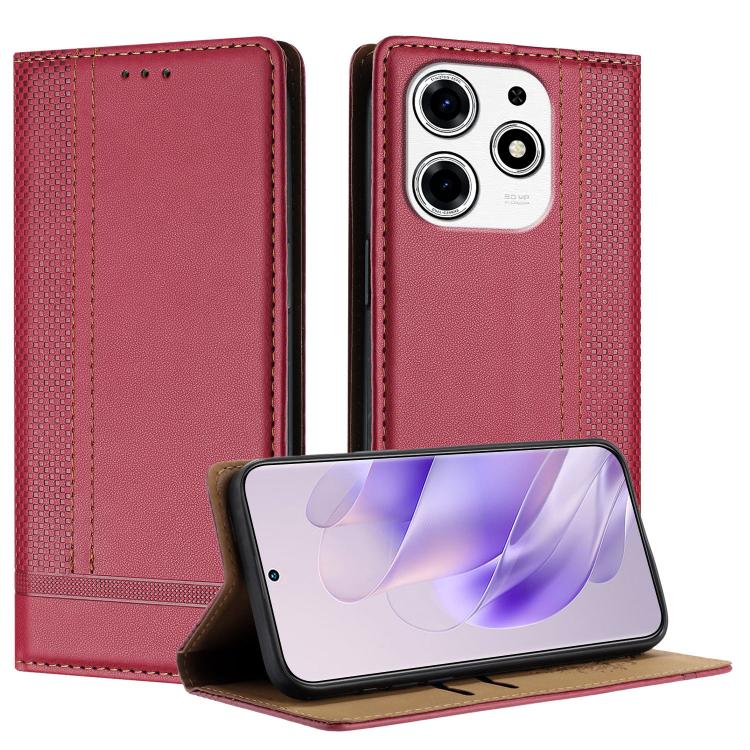 Stitching Design Scratch-Resistant Vegan Leather Phone Case, For Tecno Pova 7 4G, For Tecno Spark Go 2025, For Tecno Spark 10 Pro Magic Magenta, For Tecno Camon 30 Premier 5G, For Tecno Spark 20 Pro+, For Tecno Spark 20 Pro, For Tecno Spark Go 2024    ...