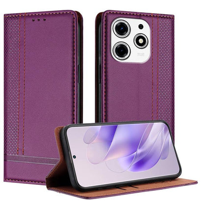 Stitching Design Scratch-Resistant Vegan Leather Phone Case, For Tecno Pova 7 4G, For Tecno Spark Go 2025, For Tecno Spark 10 Pro Magic Magenta, For Tecno Camon 30 Premier 5G, For Tecno Spark 20 Pro+, For Tecno Spark 20 Pro, For Tecno Spark Go 2024    ...