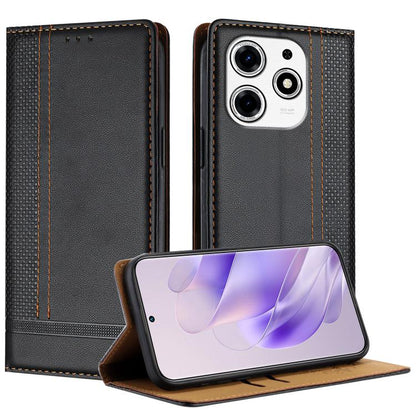 Stitching Design Scratch-Resistant Vegan Leather Phone Case, For Tecno Pova 7 4G, For Tecno Spark Go 2025, For Tecno Spark 10 Pro Magic Magenta, For Tecno Camon 30 Premier 5G, For Tecno Spark 20 Pro+, For Tecno Spark 20 Pro, For Tecno Spark Go 2024    ...