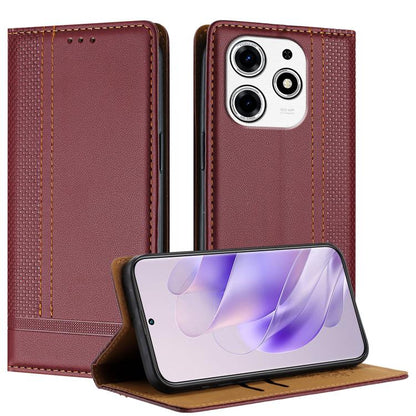 Stitching Design Scratch-Resistant Vegan Leather Phone Case, For Tecno Pova 7 4G, For Tecno Spark Go 2025, For Tecno Spark 10 Pro Magic Magenta, For Tecno Camon 30 Premier 5G, For Tecno Spark 20 Pro+, For Tecno Spark 20 Pro, For Tecno Spark Go 2024    ...