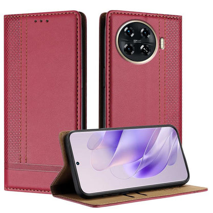 Stitching Design Scratch-Resistant Vegan Leather Phone Case, For Tecno Pova 7 4G, For Tecno Spark Go 2025, For Tecno Spark 10 Pro Magic Magenta, For Tecno Camon 30 Premier 5G, For Tecno Spark 20 Pro+, For Tecno Spark 20 Pro, For Tecno Spark Go 2024    ...