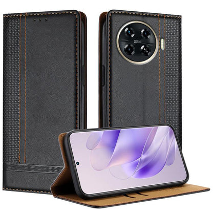 Stitching Design Scratch-Resistant Vegan Leather Phone Case, For Tecno Pova 7 4G, For Tecno Spark Go 2025, For Tecno Spark 10 Pro Magic Magenta, For Tecno Camon 30 Premier 5G, For Tecno Spark 20 Pro+, For Tecno Spark 20 Pro, For Tecno Spark Go 2024    ...