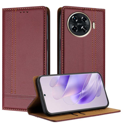 Stitching Design Scratch-Resistant Vegan Leather Phone Case, For Tecno Pova 7 4G, For Tecno Spark Go 2025, For Tecno Spark 10 Pro Magic Magenta, For Tecno Camon 30 Premier 5G, For Tecno Spark 20 Pro+, For Tecno Spark 20 Pro, For Tecno Spark Go 2024    ...