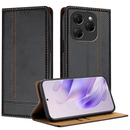 Stitching Design Scratch-Resistant Vegan Leather Phone Case, For Tecno Pova 7 4G, For Tecno Spark Go 2025, For Tecno Spark 10 Pro Magic Magenta, For Tecno Camon 30 Premier 5G, For Tecno Spark 20 Pro+, For Tecno Spark 20 Pro, For Tecno Spark Go 2024    ...