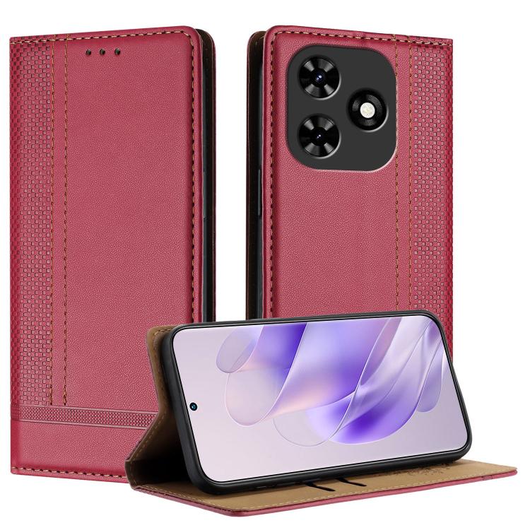 Stitching Design Scratch-Resistant Vegan Leather Phone Case, For Tecno Pova 7 4G, For Tecno Spark Go 2025, For Tecno Spark 10 Pro Magic Magenta, For Tecno Camon 30 Premier 5G, For Tecno Spark 20 Pro+, For Tecno Spark 20 Pro, For Tecno Spark Go 2024    ...