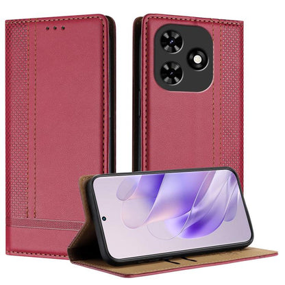 Stitching Design Scratch-Resistant Vegan Leather Phone Case, For Tecno Pova 7 4G, For Tecno Spark Go 2025, For Tecno Spark 10 Pro Magic Magenta, For Tecno Camon 30 Premier 5G, For Tecno Spark 20 Pro+, For Tecno Spark 20 Pro, For Tecno Spark Go 2024    ...