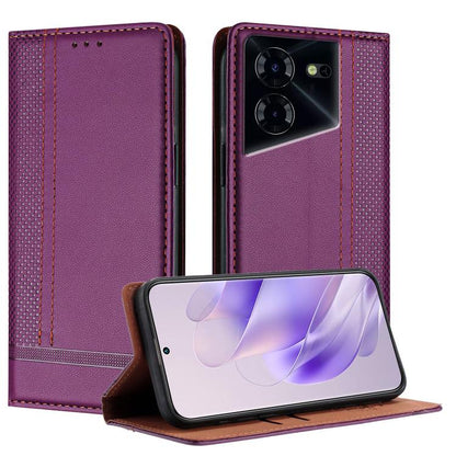 Stitching Design Scratch-Resistant Vegan Leather Phone Case, For Tecno Pova 7 4G, For Tecno Spark Go 2025, For Tecno Spark 10 Pro Magic Magenta, For Tecno Camon 30 Premier 5G, For Tecno Spark 20 Pro+, For Tecno Spark 20 Pro, For Tecno Spark Go 2024    ...