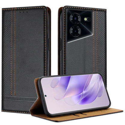 Stitching Design Scratch-Resistant Vegan Leather Phone Case, For Tecno Pova 7 4G, For Tecno Spark Go 2025, For Tecno Spark 10 Pro Magic Magenta, For Tecno Camon 30 Premier 5G, For Tecno Spark 20 Pro+, For Tecno Spark 20 Pro, For Tecno Spark Go 2024    ...