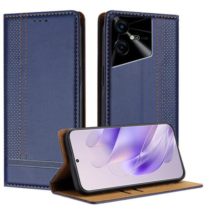Stitching Design Scratch-Resistant Vegan Leather Phone Case, For Tecno Pova 7 4G, For Tecno Spark Go 2025, For Tecno Spark 10 Pro Magic Magenta, For Tecno Camon 30 Premier 5G, For Tecno Spark 20 Pro+, For Tecno Spark 20 Pro, For Tecno Spark Go 2024    ...