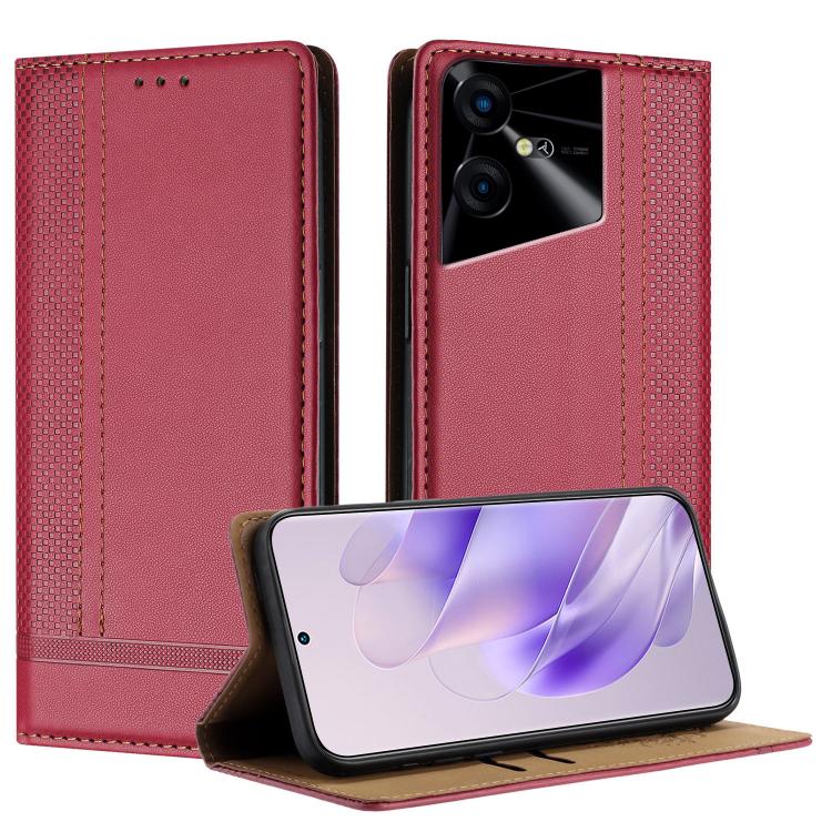 Stitching Design Scratch-Resistant Vegan Leather Phone Case, For Tecno Pova 7 4G, For Tecno Spark Go 2025, For Tecno Spark 10 Pro Magic Magenta, For Tecno Camon 30 Premier 5G, For Tecno Spark 20 Pro+, For Tecno Spark 20 Pro, For Tecno Spark Go 2024    ...