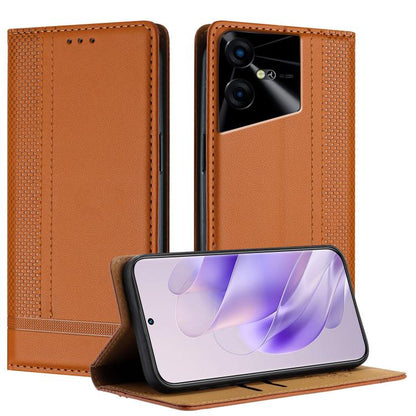 Stitching Design Scratch-Resistant Vegan Leather Phone Case, For Tecno Pova 7 4G, For Tecno Spark Go 2025, For Tecno Spark 10 Pro Magic Magenta, For Tecno Camon 30 Premier 5G, For Tecno Spark 20 Pro+, For Tecno Spark 20 Pro, For Tecno Spark Go 2024    ...