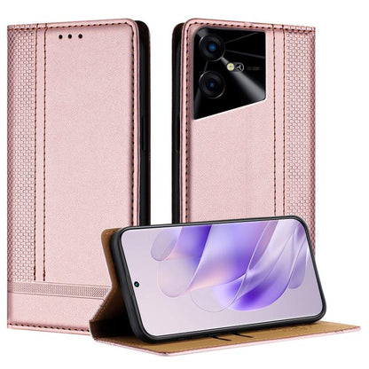 Stitching Design Scratch-Resistant Vegan Leather Phone Case, For Tecno Pova 7 4G, For Tecno Spark Go 2025, For Tecno Spark 10 Pro Magic Magenta, For Tecno Camon 30 Premier 5G, For Tecno Spark 20 Pro+, For Tecno Spark 20 Pro, For Tecno Spark Go 2024    ...