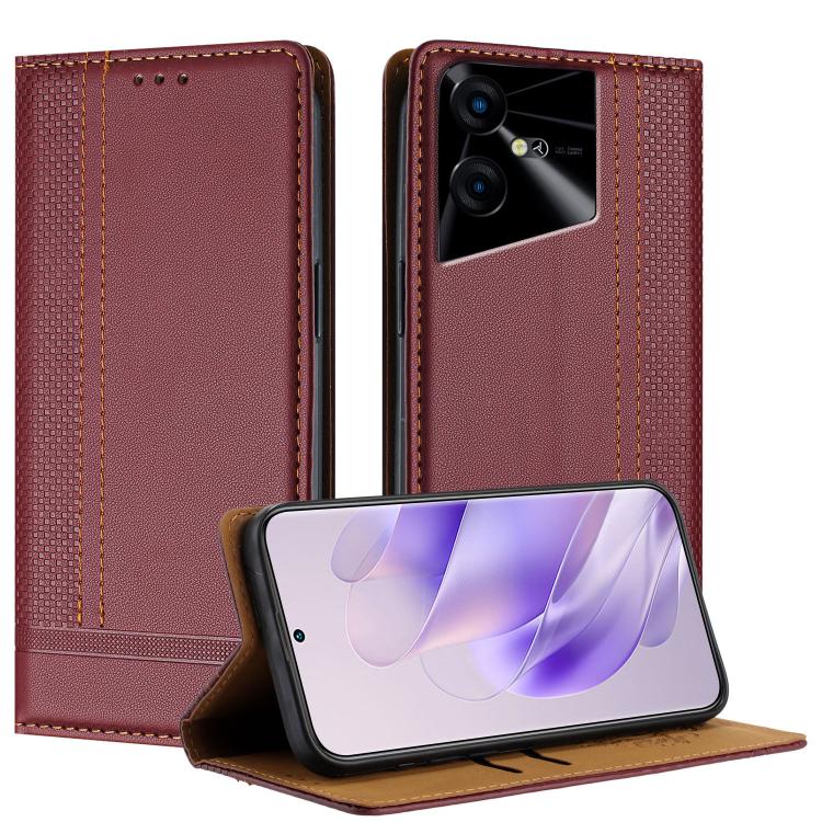 Stitching Design Scratch-Resistant Vegan Leather Phone Case, For Tecno Pova 7 4G, For Tecno Spark Go 2025, For Tecno Spark 10 Pro Magic Magenta, For Tecno Camon 30 Premier 5G, For Tecno Spark 20 Pro+, For Tecno Spark 20 Pro, For Tecno Spark Go 2024    ...