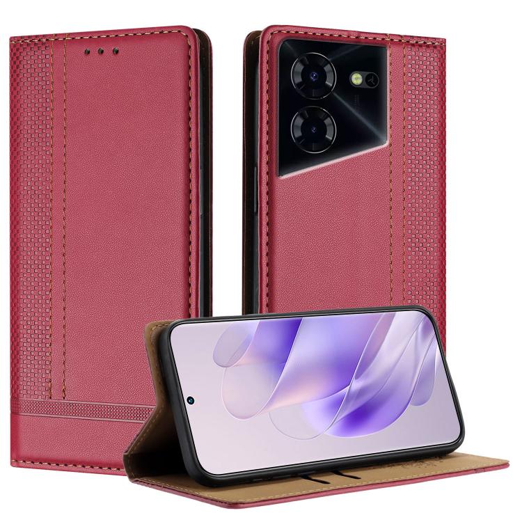 Stitching Design Scratch-Resistant Vegan Leather Phone Case, For Tecno Pova 7 4G, For Tecno Spark Go 2025, For Tecno Spark 10 Pro Magic Magenta, For Tecno Camon 30 Premier 5G, For Tecno Spark 20 Pro+, For Tecno Spark 20 Pro, For Tecno Spark Go 2024    ...