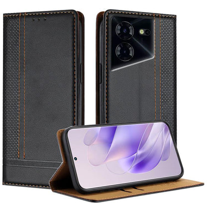 Stitching Design Scratch-Resistant Vegan Leather Phone Case, For Tecno Pova 7 4G, For Tecno Spark Go 2025, For Tecno Spark 10 Pro Magic Magenta, For Tecno Camon 30 Premier 5G, For Tecno Spark 20 Pro+, For Tecno Spark 20 Pro, For Tecno Spark Go 2024    ...