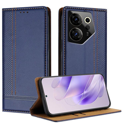 Stitching Design Scratch-Resistant Vegan Leather Phone Case, For Tecno Pova 7 4G, For Tecno Spark Go 2025, For Tecno Spark 10 Pro Magic Magenta, For Tecno Camon 30 Premier 5G, For Tecno Spark 20 Pro+, For Tecno Spark 20 Pro, For Tecno Spark Go 2024    ...