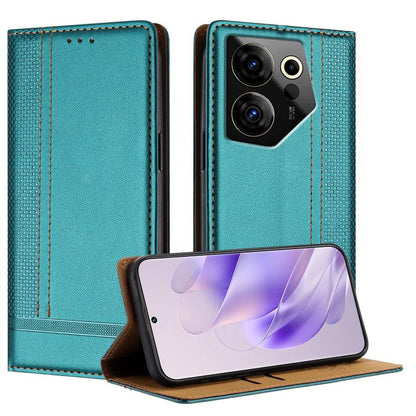 Stitching Design Scratch-Resistant Vegan Leather Phone Case, For Tecno Pova 7 4G, For Tecno Spark Go 2025, For Tecno Spark 10 Pro Magic Magenta, For Tecno Camon 30 Premier 5G, For Tecno Spark 20 Pro+, For Tecno Spark 20 Pro, For Tecno Spark Go 2024    ...