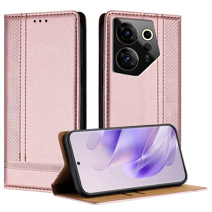 Stitching Design Scratch-Resistant Vegan Leather Phone Case, For Tecno Pova 7 4G, For Tecno Spark Go 2025, For Tecno Spark 10 Pro Magic Magenta, For Tecno Camon 30 Premier 5G, For Tecno Spark 20 Pro+, For Tecno Spark 20 Pro, For Tecno Spark Go 2024    ...