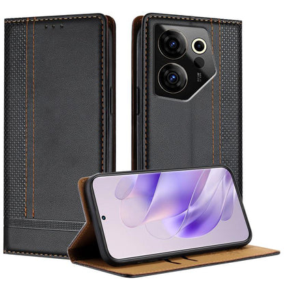 Stitching Design Scratch-Resistant Vegan Leather Phone Case, For Tecno Pova 7 4G, For Tecno Spark Go 2025, For Tecno Spark 10 Pro Magic Magenta, For Tecno Camon 30 Premier 5G, For Tecno Spark 20 Pro+, For Tecno Spark 20 Pro, For Tecno Spark Go 2024    ...
