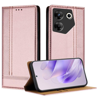 Stitching Design Scratch-Resistant Vegan Leather Phone Case, For Tecno Pova 7 4G, For Tecno Spark Go 2025, For Tecno Spark 10 Pro Magic Magenta, For Tecno Camon 30 Premier 5G, For Tecno Spark 20 Pro+, For Tecno Spark 20 Pro, For Tecno Spark Go 2024    ...
