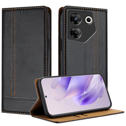 Stitching Design Scratch-Resistant Vegan Leather Phone Case, For Tecno Pova 7 4G, For Tecno Spark Go 2025, For Tecno Spark 10 Pro Magic Magenta, For Tecno Camon 30 Premier 5G, For Tecno Spark 20 Pro+, For Tecno Spark 20 Pro, For Tecno Spark Go 2024    ...