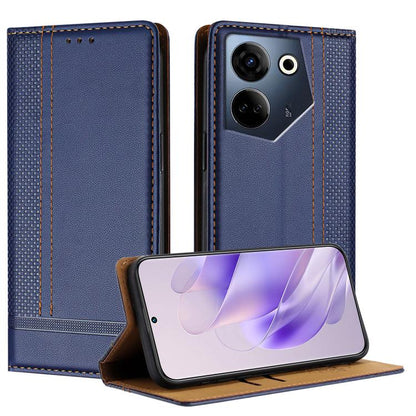 Stitching Design Scratch-Resistant Vegan Leather Phone Case, For Tecno Camon 20, For Tecno Spark 10 5G, For Tecno Spark 10C, For Tecno Spark Go 2023, For Tecno Spark 10 Pro