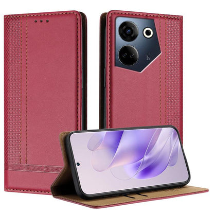 Stitching Design Scratch-Resistant Vegan Leather Phone Case, For Tecno Camon 20, For Tecno Spark 10 5G, For Tecno Spark 10C, For Tecno Spark Go 2023, For Tecno Spark 10 Pro