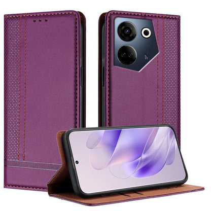 Stitching Design Scratch-Resistant Vegan Leather Phone Case, For Tecno Camon 20, For Tecno Spark 10 5G, For Tecno Spark 10C, For Tecno Spark Go 2023, For Tecno Spark 10 Pro