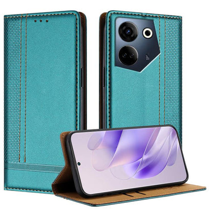 Stitching Design Scratch-Resistant Vegan Leather Phone Case, For Tecno Camon 20, For Tecno Spark 10 5G, For Tecno Spark 10C, For Tecno Spark Go 2023, For Tecno Spark 10 Pro