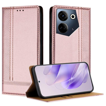 Stitching Design Scratch-Resistant Vegan Leather Phone Case, For Tecno Camon 20, For Tecno Spark 10 5G, For Tecno Spark 10C, For Tecno Spark Go 2023, For Tecno Spark 10 Pro
