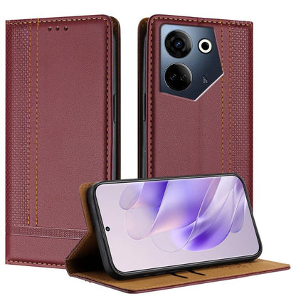 Stitching Design Scratch-Resistant Vegan Leather Phone Case, For Tecno Camon 20, For Tecno Spark 10 5G, For Tecno Spark 10C, For Tecno Spark Go 2023, For Tecno Spark 10 Pro