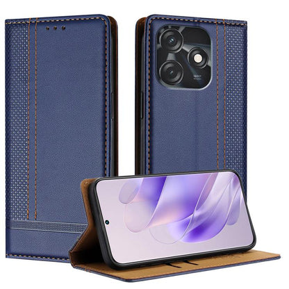 Stitching Design Scratch-Resistant Vegan Leather Phone Case, For Tecno Camon 20, For Tecno Spark 10 5G, For Tecno Spark 10C, For Tecno Spark Go 2023, For Tecno Spark 10 Pro