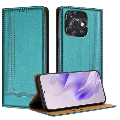 Stitching Design Scratch-Resistant Vegan Leather Phone Case, For Tecno Camon 20, For Tecno Spark 10 5G, For Tecno Spark 10C, For Tecno Spark Go 2023, For Tecno Spark 10 Pro