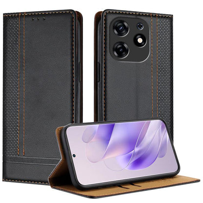 Stitching Design Scratch-Resistant Vegan Leather Phone Case, For Tecno Camon 20, For Tecno Spark 10 5G, For Tecno Spark 10C, For Tecno Spark Go 2023, For Tecno Spark 10 Pro