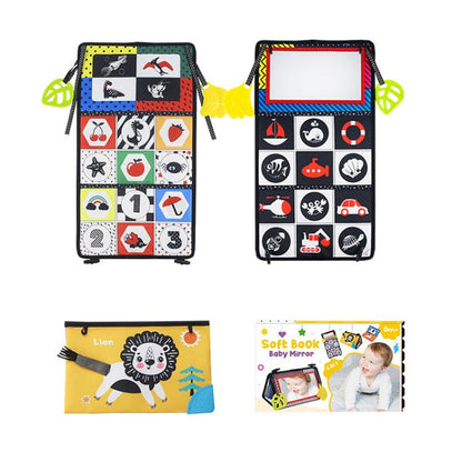 Early Childhood Education Foldable Cloth Book Toy with Distorting Mirror, Number, Number+4-page Cloth Book, Number+4-page Dinosaur Book&Teether, Number+4-page Animals Book&Teether, Letter, Letter+4-page Cloth Book, Letter+3-page Cloth Book             ...