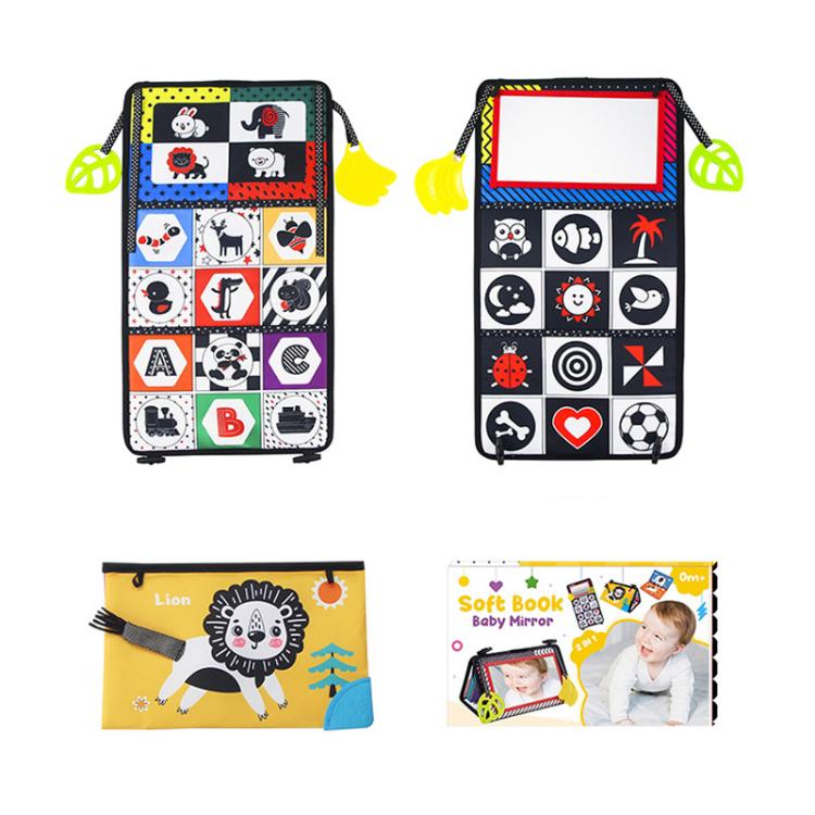 Early Childhood Education Foldable Cloth Book Toy with Distorting Mirror, Number, Number+4-page Cloth Book, Number+4-page Dinosaur Book&Teether, Number+4-page Animals Book&Teether, Letter, Letter+4-page Cloth Book, Letter+3-page Cloth Book             ...