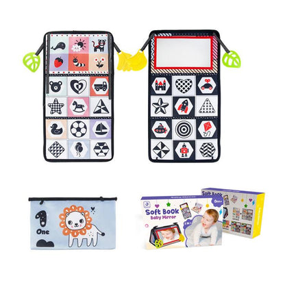 Early Childhood Education Foldable Cloth Book Toy with Distorting Mirror, Number, Number+4-page Cloth Book, Number+4-page Dinosaur Book&Teether, Number+4-page Animals Book&Teether, Letter, Letter+4-page Cloth Book, Letter+3-page Cloth Book             ...