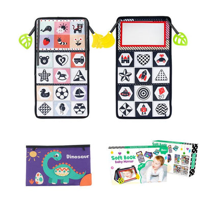 Early Childhood Education Foldable Cloth Book Toy with Distorting Mirror, Number, Number+4-page Cloth Book, Number+4-page Dinosaur Book&Teether, Number+4-page Animals Book&Teether, Letter, Letter+4-page Cloth Book, Letter+3-page Cloth Book             ...