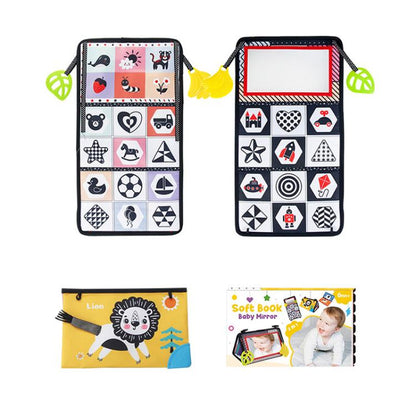 Early Childhood Education Foldable Cloth Book Toy with Distorting Mirror, Number, Number+4-page Cloth Book, Number+4-page Dinosaur Book&Teether, Number+4-page Animals Book&Teether, Letter, Letter+4-page Cloth Book, Letter+3-page Cloth Book             ...