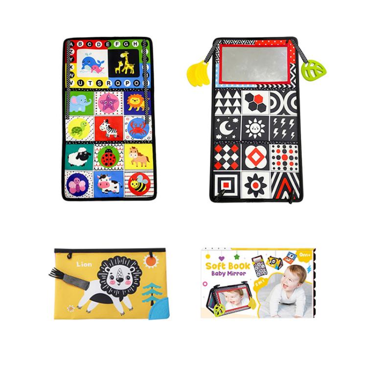 Early Childhood Education Foldable Cloth Book Toy with Distorting Mirror, Number, Number+4-page Cloth Book, Number+4-page Dinosaur Book&Teether, Number+4-page Animals Book&Teether, Letter, Letter+4-page Cloth Book, Letter+3-page Cloth Book             ...