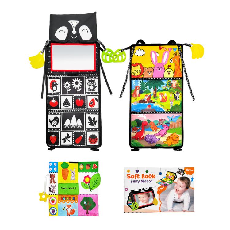 Early Childhood Education Foldable Cloth Book Toy with Distorting Mirror, Number, Number+4-page Cloth Book, Number+4-page Dinosaur Book&Teether, Number+4-page Animals Book&Teether, Letter, Letter+4-page Cloth Book, Letter+3-page Cloth Book             ...
