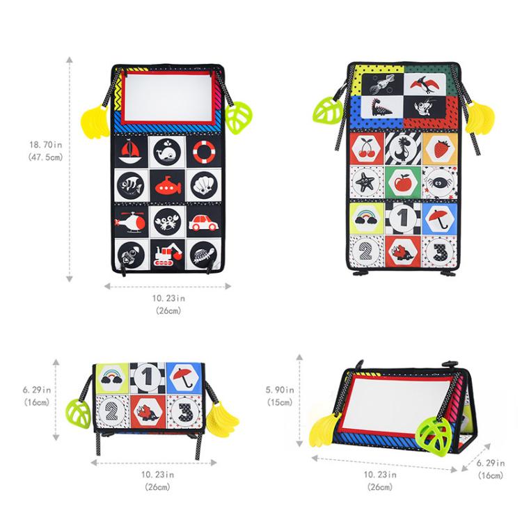 Early Childhood Education Foldable Cloth Book Toy with Distorting Mirror, Number, Number+4-page Cloth Book, Number+4-page Dinosaur Book&Teether, Number+4-page Animals Book&Teether, Letter, Letter+4-page Cloth Book, Letter+3-page Cloth Book             ...