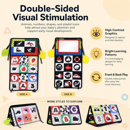 Early Childhood Education Foldable Cloth Book Toy with Distorting Mirror, Number, Number+4-page Cloth Book, Number+4-page Dinosaur Book&Teether, Number+4-page Animals Book&Teether, Letter, Letter+4-page Cloth Book, Letter+3-page Cloth Book             ...