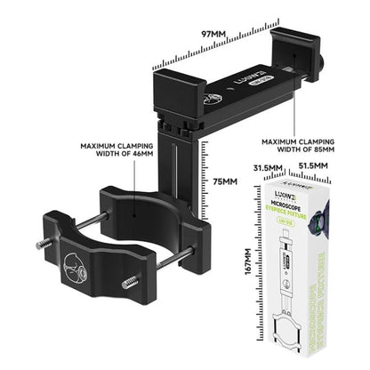 LUOWEI LW-318 Aluminum Telescopic Adjustable Microscope Eyepiece Fixture, LUOWEI LW-318
