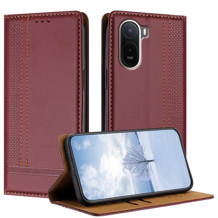 Stitching Design Scratch-Resistant Vegan Leather Phone Case, For Redmi K90 Max 5G, For Redmi 15a 5G, For Redmi A7 Pro 4G 171mm, For Redmi Turbo 5 Max 5G, For Redmi Turbo 5 5G / Poco X8 Pro 5G, For Redmi Note 15 Pro+ 5G Global 163.3                     ...