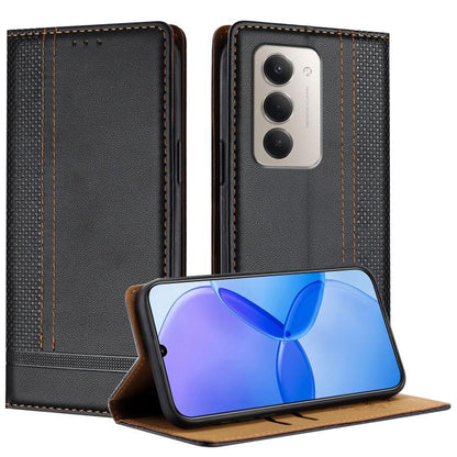 Stitching Design Scratch-Resistant Vegan Leather Phone Case, For Redmi 15 5G Global/15 4G SEA 169.5mm, For Redmi 15 5G / 4G EU 171mm, For Redmi 15C 5G / 4G Global 171, For Redmi A5 4G 173.3mm, For Redmi A5 4G 171.7mm / Poco C71                         ...