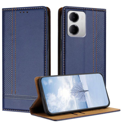 Stitching Design Scratch-Resistant Vegan Leather Phone Case, For Redmi K90 Max 5G, For Redmi 15a 5G, For Redmi A7 Pro 4G 171mm, For Redmi Turbo 5 Max 5G, For Redmi Turbo 5 5G / Poco X8 Pro 5G, For Redmi Note 15 Pro+ 5G Global 163.3                     ...